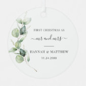 初めてのクリスマスユーカリ結婚式の日写真 メタルオーナメント (正面)