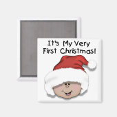 初めてのクリスマスラティーノベビーTシャツとギフト マグネット (正面/裏面)