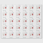 初めてのクリスマスラマとプレゼント（赤） ラッピングペーパー (フラット)