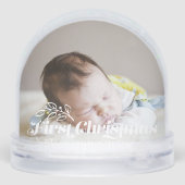 初めてのクリスマスレトロタイポグラフィベビー写真 (裏面)