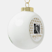 初めてのクリスマスロマンティッカスタマイズクフォトオーナメント セラミックボールオーナメント (左)