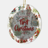 初めてのクリスマスヴィンテージフェスティバル写真 セラミックオーナメント (左)