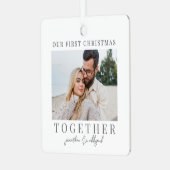 初めてのクリスマス一緒に写真の記念品 メタルオーナメント (正面左)