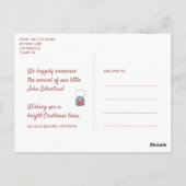 初めてのクリスマス一緒の写真 誕生のお知らせ ポストカード (裏面)