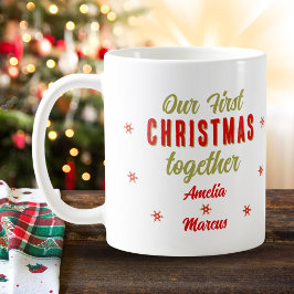 初めてのクリスマス一緒 スノーフレーク コーヒーマグカップ