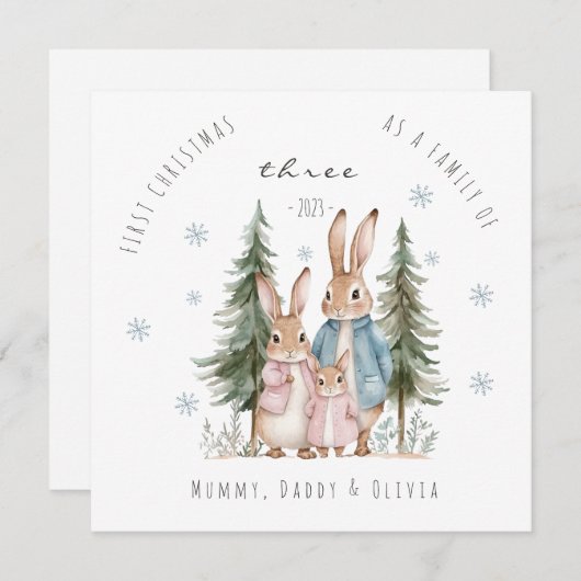 初めてのクリスマス三兎の家族 シーズンカード (正面/裏面)