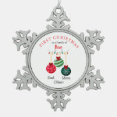 初めてのクリスマス三木酒 スノーフレークピューターオーナメント (正面)