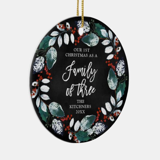 初めてのクリスマス三科の素朴リース セラミックオーナメント (右)