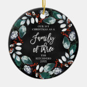 初めてのクリスマス三科の素朴リース セラミックオーナメント (正面)
