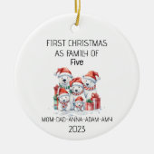 初めてのクリスマス五極熊 セラミックオーナメント (正面)