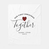 初めてのクリスマス共素朴パーソナライズされたに フリースブランケット (正面)