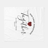 初めてのクリスマス共素朴パーソナライズされたに フリースブランケット (正面(横))