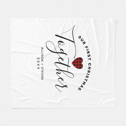 初めてのクリスマス共素朴パーソナライズされたに フリースブランケット (正面(横))