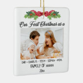 初めてのクリスマス写真を持つ家族としてカスタムの写真 セラミックオーナメント (右)
