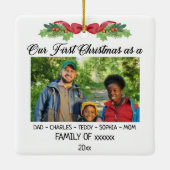 初めてのクリスマス写真を持つ家族としてカスタムの写真 セラミックオーナメント (裏面)