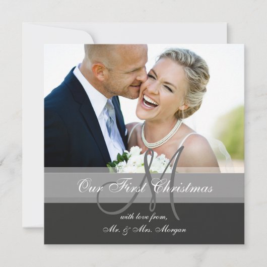 初めてのクリスマス写真グリーティングカード |モノグラム シーズンカード (正面)
