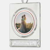 初めてのクリスマス写真ミセスエレガント シルバープレートバナーオーナメント (左)