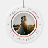 初めてのクリスマス写真ミセスモダン セラミックオーナメント (裏面)