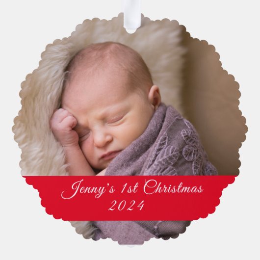 初めてのクリスマス写真 オーナメントカード (裏面)