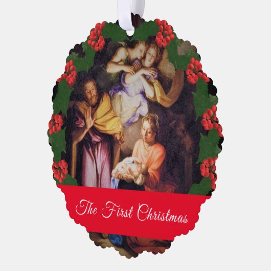 初めてのクリスマス写真 オーナメントカード (左)