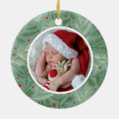 初めてのクリスマス写真 セラミックオーナメント (裏面)