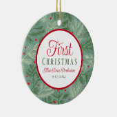 初めてのクリスマス写真 セラミックオーナメント (右)