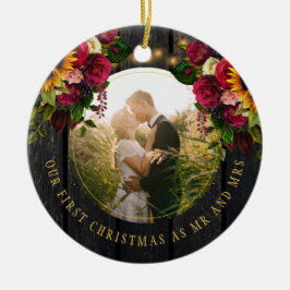 初めてのクリスマス写真:Mr.Mrs.Rusticフローラ セラミックオーナメント