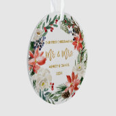 初めてのクリスマス冬のフローラ金ゴールドの写真の戻り オーナメント (正面)