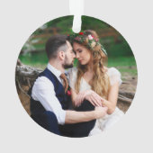 初めてのクリスマス冬のフローラ金ゴールドの写真の戻り オーナメント (裏面)