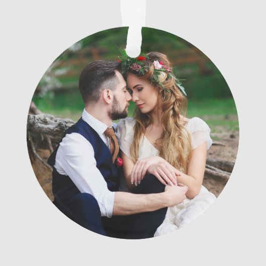 初めてのクリスマス冬のフローラ金ゴールドの写真の戻り オーナメント (裏面)