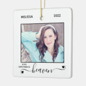 初めてのクリスマス天国シンプル2フォトメモリアル セラミックオーナメント (左)