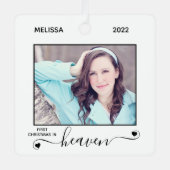 初めてのクリスマス天国シンプル2フォトメモリアル メタルオーナメント (正面)