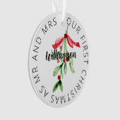 初めてのクリスマス夫妻のカスタムオーナメント オーナメント (正面)