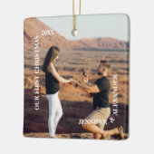 初めてのクリスマス夫妻の写真 セラミックオーナメント (左)