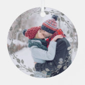 初めてのクリスマス夫妻銀リース写真 メタルオーナメント (裏面)