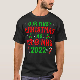 初めてのクリスマス夫妻2022年新婚カップル Tシャツ
