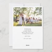 初めてのクリスマス夫婦アーチ写真雪の結晶 シーズンカード (裏面)