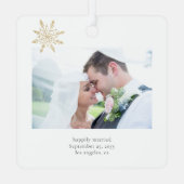 初めてのクリスマス夫婦結婚した2枚 メタルオーナメント (裏面)