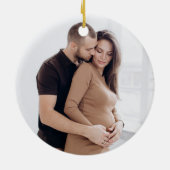 初めてのクリスマス妊娠中のテディベアカスタムの写真 セラミックオーナメント (裏面)
