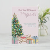 初めてのクリスマス妊娠樹とクリブ妊娠 シーズンカード (スタンド正面)