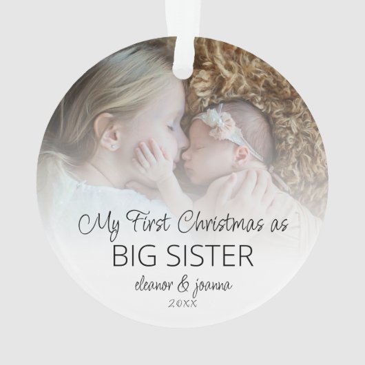 初めてのクリスマス姉妹名フォトオーバーレイ オーナメント (裏面)