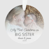初めてのクリスマス姉妹名フォトオーバーレイ オーナメント (正面)
