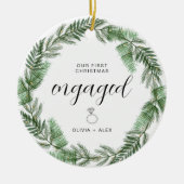 初めてのクリスマス婚約したのカップル向けクリスマスプレゼント セラミックオーナメント (正面)