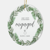 初めてのクリスマス婚約したのカップル向けクリスマスプレゼント セラミックオーナメント (左)