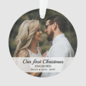 初めてのクリスマス婚約したのスモダンクリプト写真 オーナメント (正面)