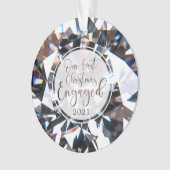 初めてのクリスマス婚約したのダイヤモンドパーソナライズされた写真 オーナメント (正面)