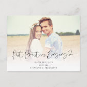 初めてのクリスマス婚約したのフォトオーバーレイ名 シーズンポストカード (正面)