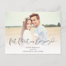 初めてのクリスマス婚約したのフォトオーバーレイ名 シーズンポストカード