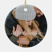 初めてのクリスマス婚約したの手書き写真 セラミックオーナメント (裏面)