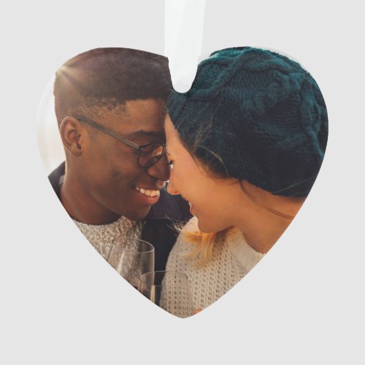 初めてのクリスマス婚約したの水彩写真 オーナメント (裏面)